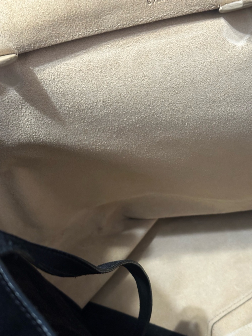Celine Medium Phantom Cabas in Beige and Black Suede - Picture 13 of 15